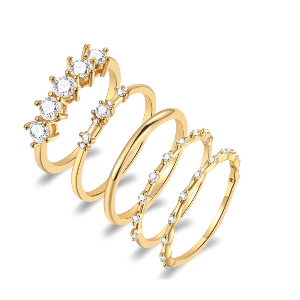 Elegant Gold and Silver Women's Ring Set